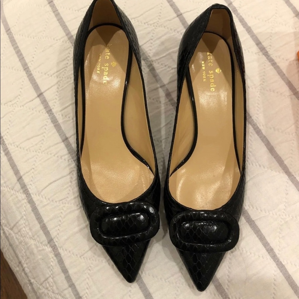 Kate Spade Black Simon Kitten Heels